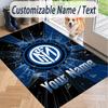 Custom Text Printed Rug Inter Milan Non Slip Floor Carpet For Home Room Decor