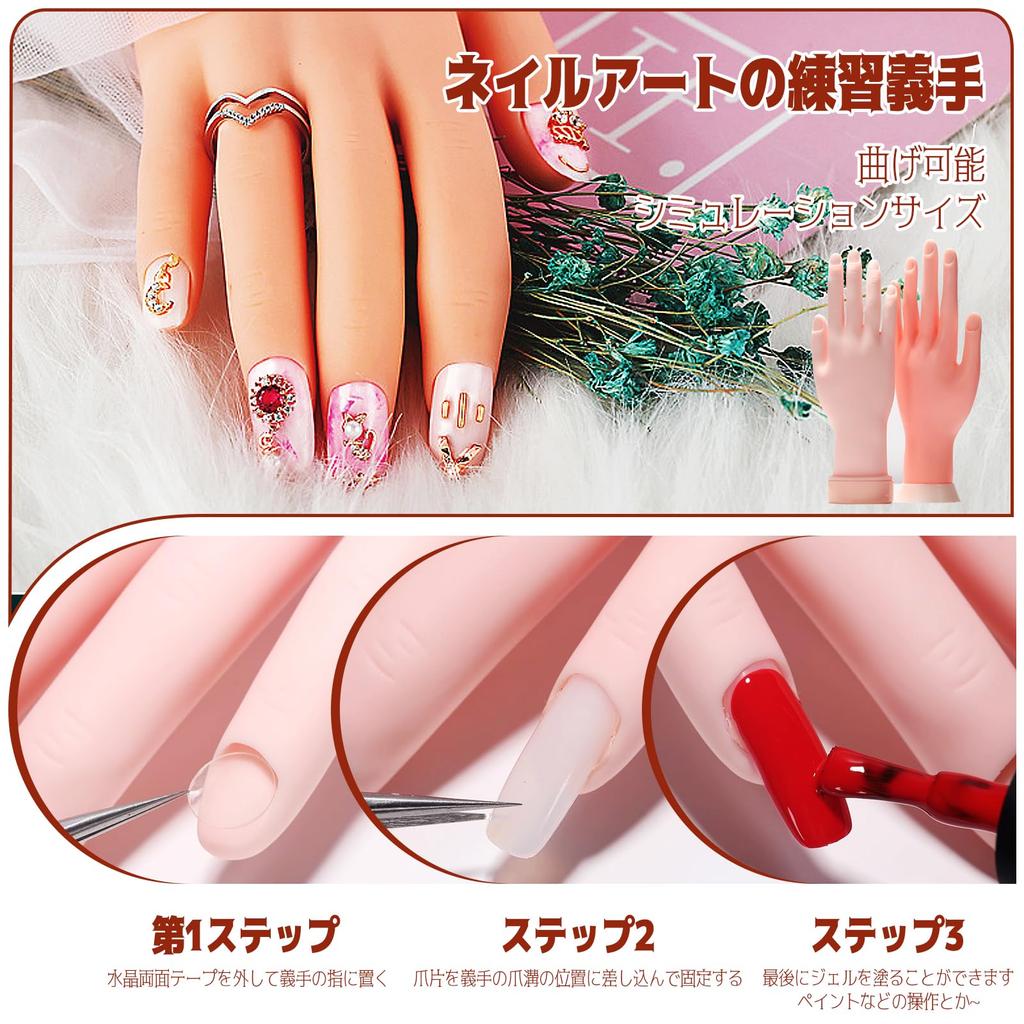 Ziyue Hand Mannequin voor Manicure Acryl Nagels Oefenen Valse VingerNagel Ideaal voor Twee 200 Kunstnagel Tips Oefenen, Hand, Buigbaar, Verwijderbaar,