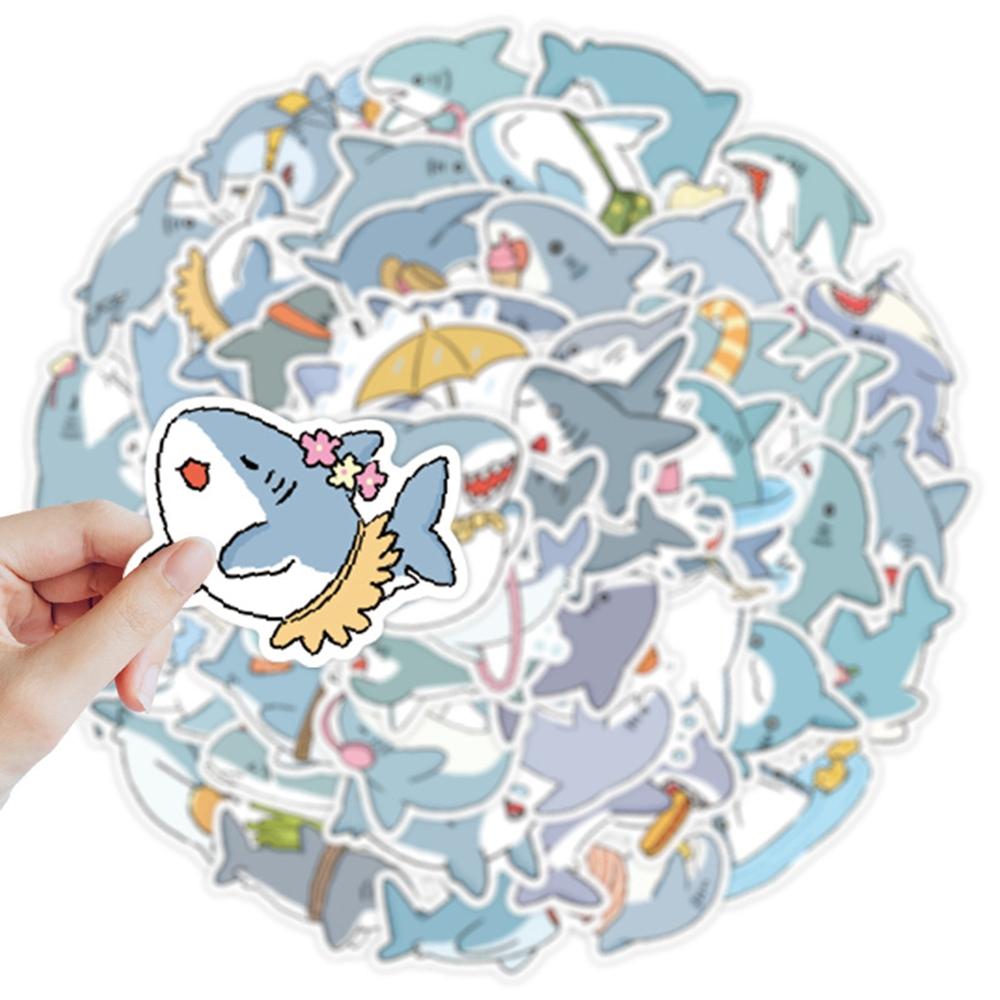 11PCS/pack Shark Meme Stickers Cute Animal Sticker for Scrapbook Luggage Laptop Guitar Car Bike Skateboard Cartoon Decals