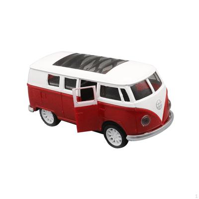 1: 32 Vehicle Mini Metal Bus Model Durable Cute for Cake Decoration Red