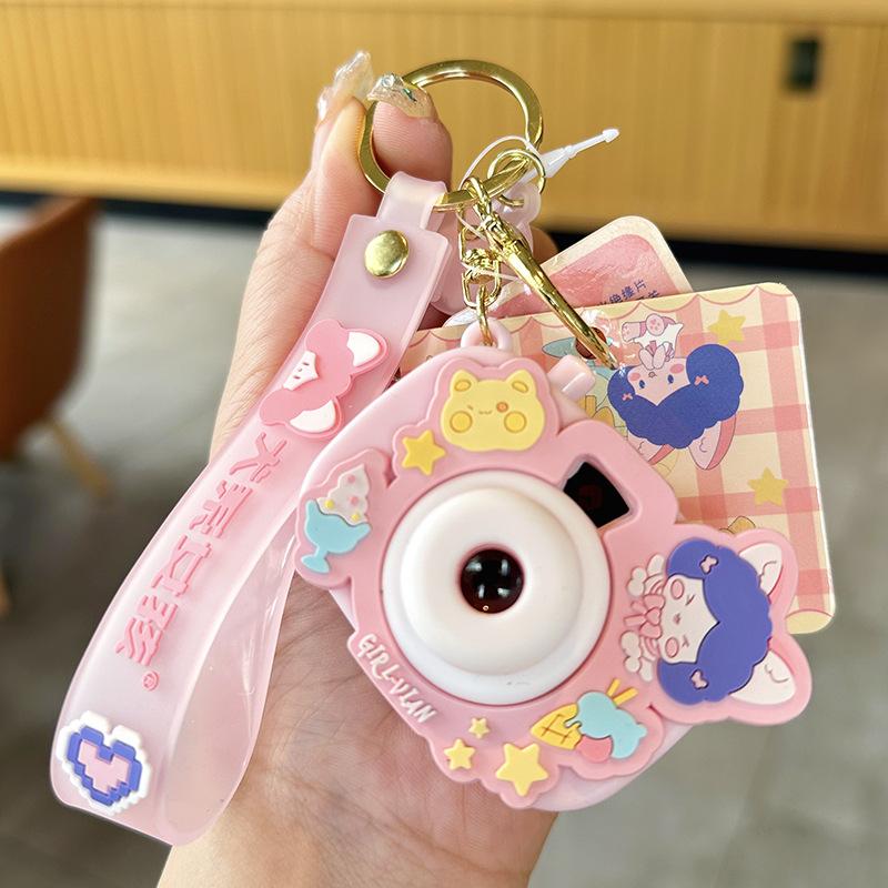 Canine Girl Projection Camera Keychain Women'S Exquisite Key Chain Pendant Creative Fun Practical Key Ring