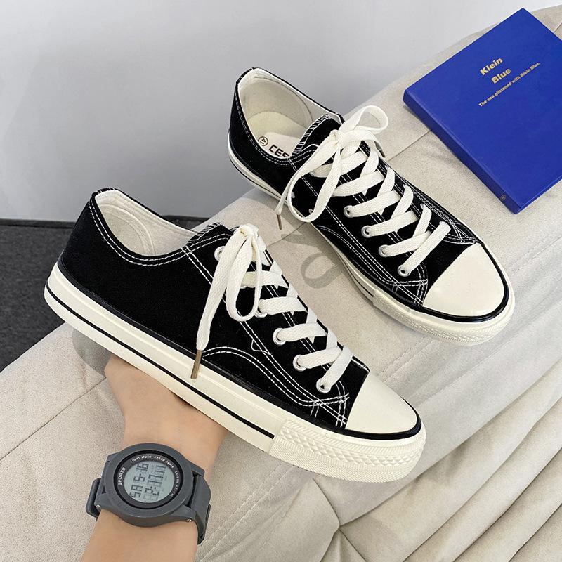 Spring burgundy low-top canvas shoes men's classic men's and women's board shoes Korean version versatile trend casual shoes men's