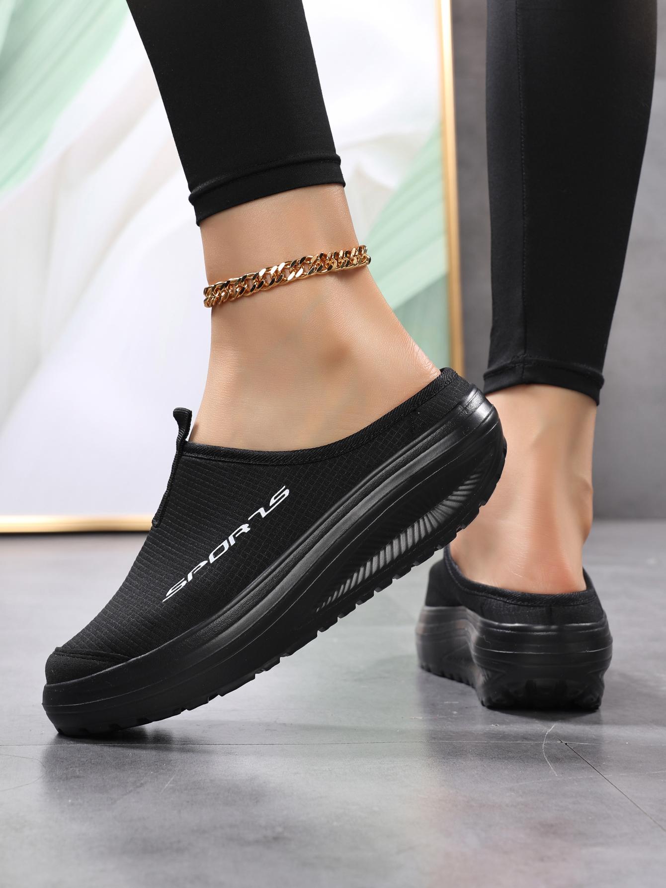 

Однотонные туфли с мягкой подошвой, нескользящие, универсальные, повседневные туфли, женские, большого размера, на плоской подошве, дышащая сетчатая спортивная обувь 41 чёрный