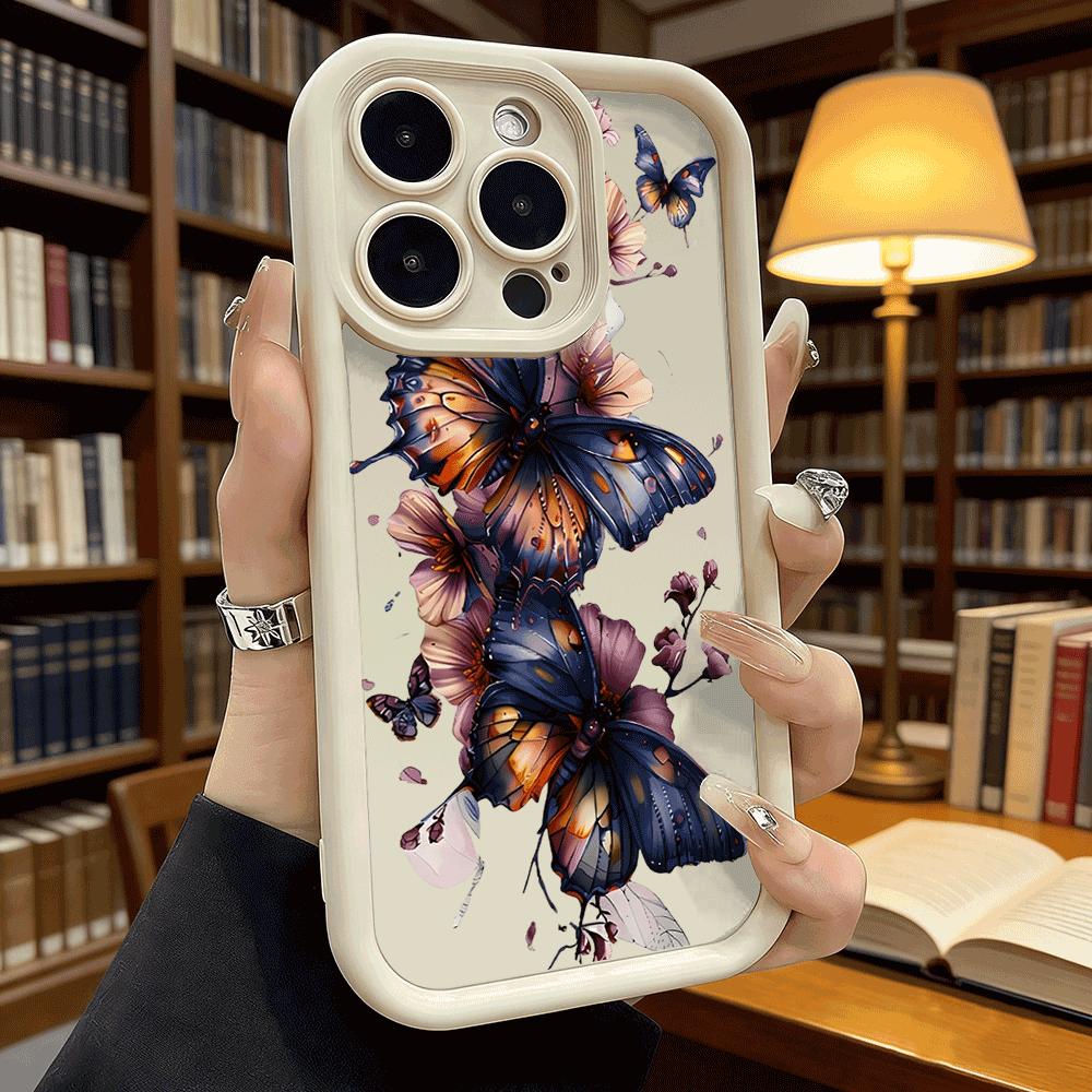 Watercolor Butterfly Flower Art Soft Shockproof Case For Xiaomi Redmi Note 15 14 13 12 11 Pro Anti-Fall Protective Back Cover
