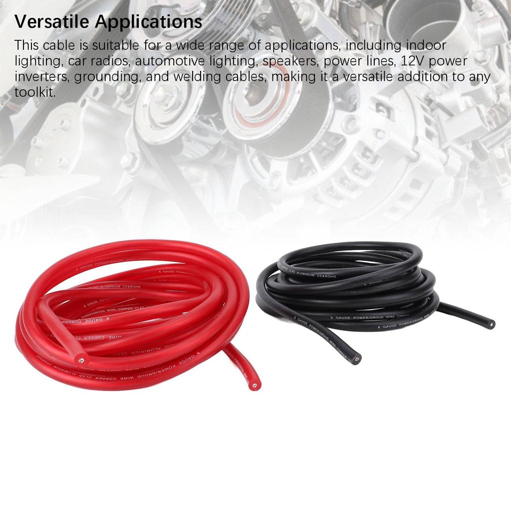 8 Gauge Draht 20 Fuß 8AWG Kabel mit Schrumpfschlauch für Fahrzeug Wohnmobil, Boot