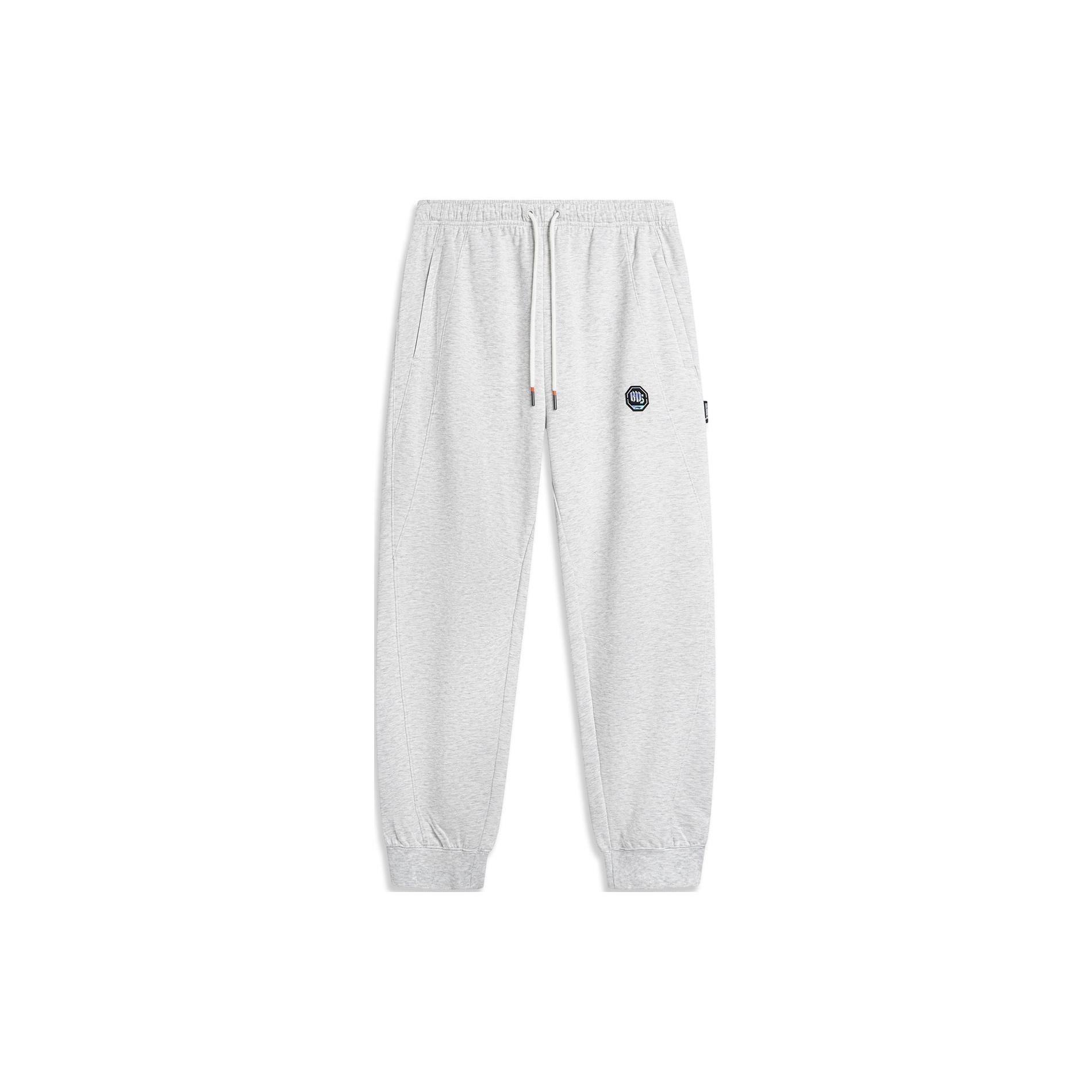 Li Ning BADFIVE Knitted Sweatpants Men s Heather Gray Deep Antarctic Gray AKLU469-4 L