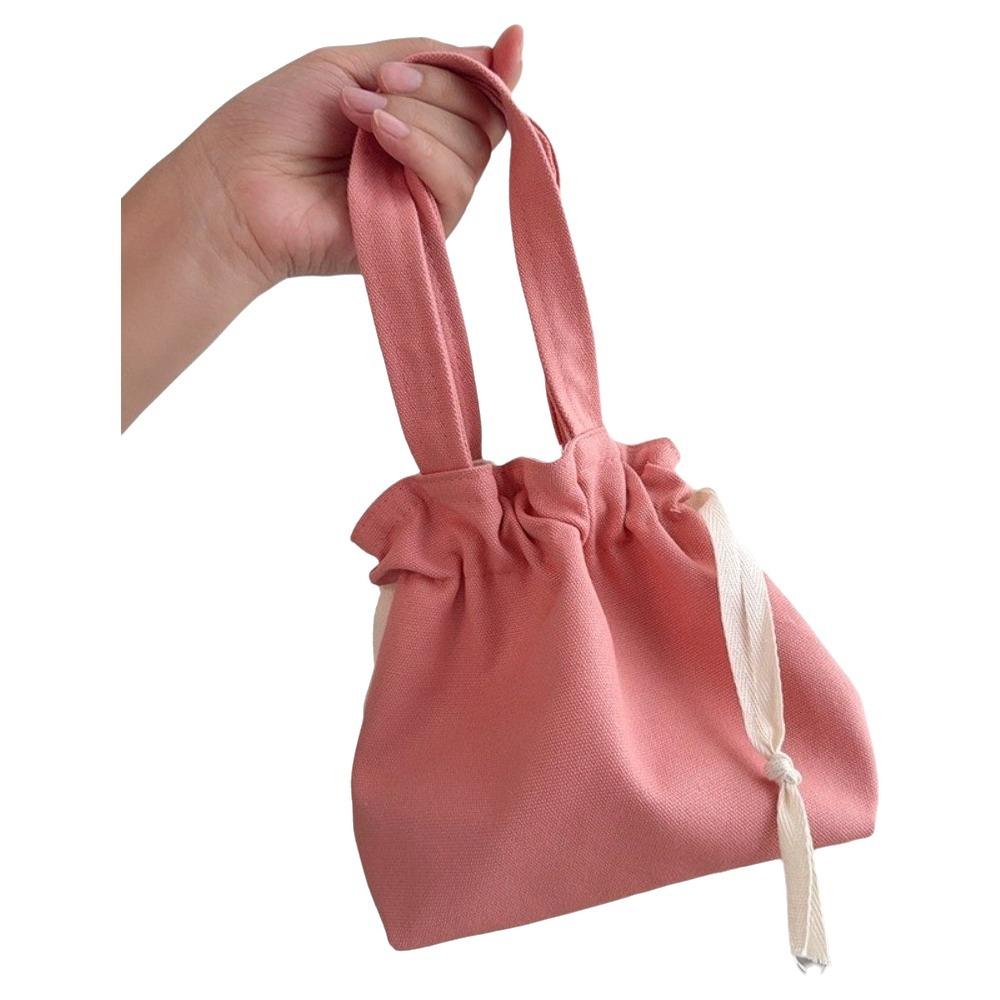 Solid Color Drawstring Storage Bag Large Capacity Portable Toiletry Bag Fashion Cosmetic Bag  Women