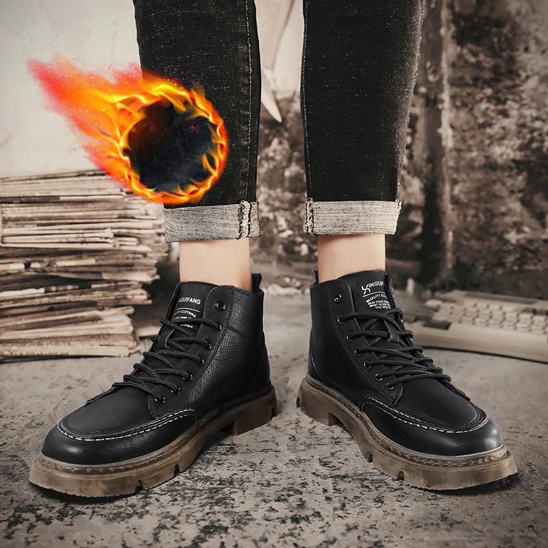Nová móda Podzim a zima Pánské vysoké boty Martin Studenti Muži Chlapci Trendy Pracovní obuv Měkká podešev Ochrana práce Martin Tenisky