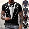 Moda estiva divertente completo finto frac 3D papillon divertente personalità divertente T-shirt casual
