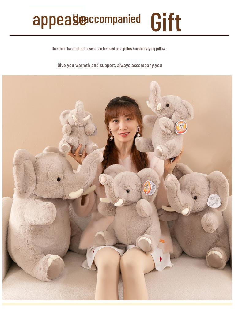 Genuine Elephant Plush Toy - Comforting Cloth Doll for Children