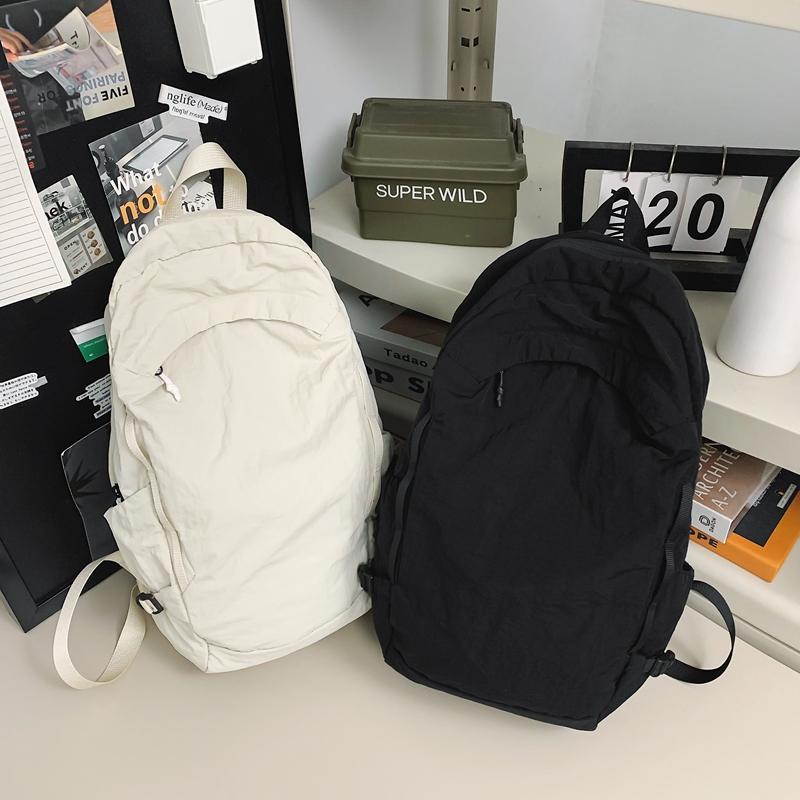 Solid Color Student Schoolbag Men Travel Bag Women's Small Backpack