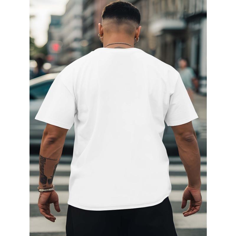 European Size Men'S Oversized T-Shirt with Gothic Letter Print "Only God Can Judge Me" in Black and White | Casual Street Style, Breathable