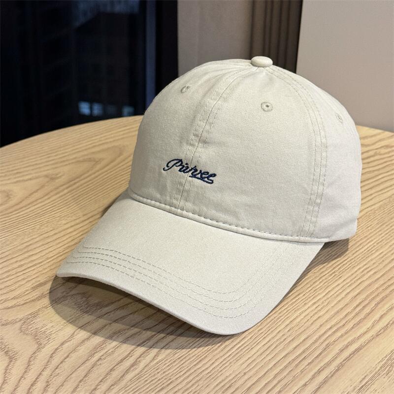 Outdoor letter embroidered baseball cap for men and women couples versatile face small wide brim sunshade cap tide