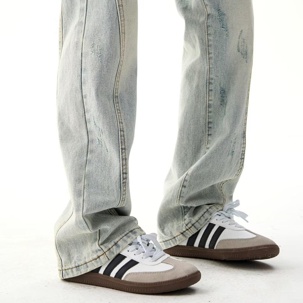 Retro Jeans Men'S Autumn New Style Explosive Street Hooligan Handsome Casual Pants For Teenagers Loose Straight Leg Wide Leg Men'S Pants