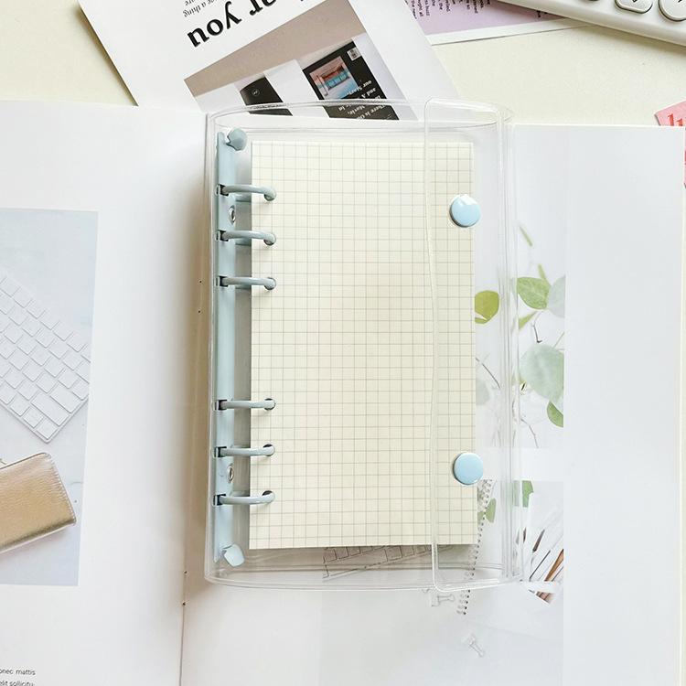 A6 Colorful 6Hole Double Button Binder Notebook Cover with Inner Diary Agenda Planner Paper Cover School Stationery