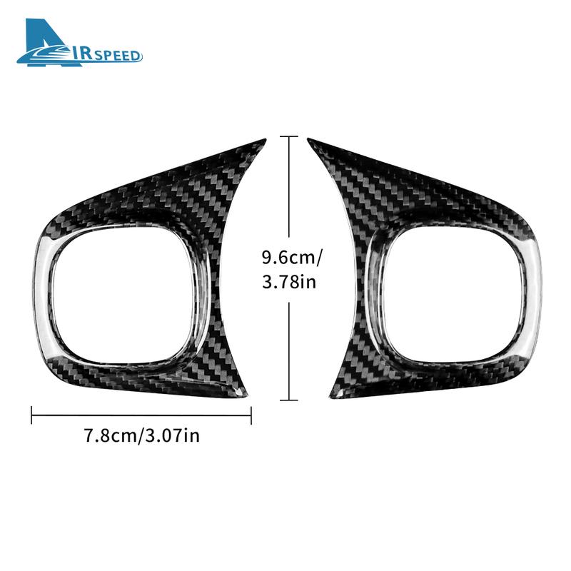 Real Hard Carbon Fiber Car Steering Wheel Button Cover For Fiat 500 Abarth 595 695 Interior Trim Accessories