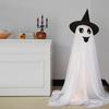 Halloween Ghost Decoration Outdoor DIY Large Lighted Cloth Ghosts with String Lights Spooky Standing White Ghost for Garden Patio Front Porch