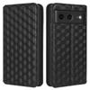 For Google Pixel 8 PU Leather Rhombus Imprinted Phone Case Wallet Stand Secure Magnetic Cover