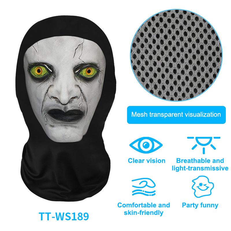 Eerie Ghost White Mask, Halloween Skull Face Costume Accessories, Party Props For Horror Cosplay Masquerade For Adults