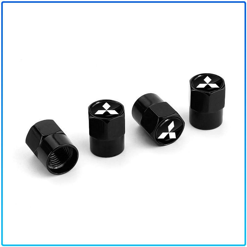 For Mitsubishi Lancer 7 8 I200 Pajero Montero Sport Outlander ASX Mirage Eclipse 4Pcs Car Styling Tire Valve Covers Auto Badge Dust Caps