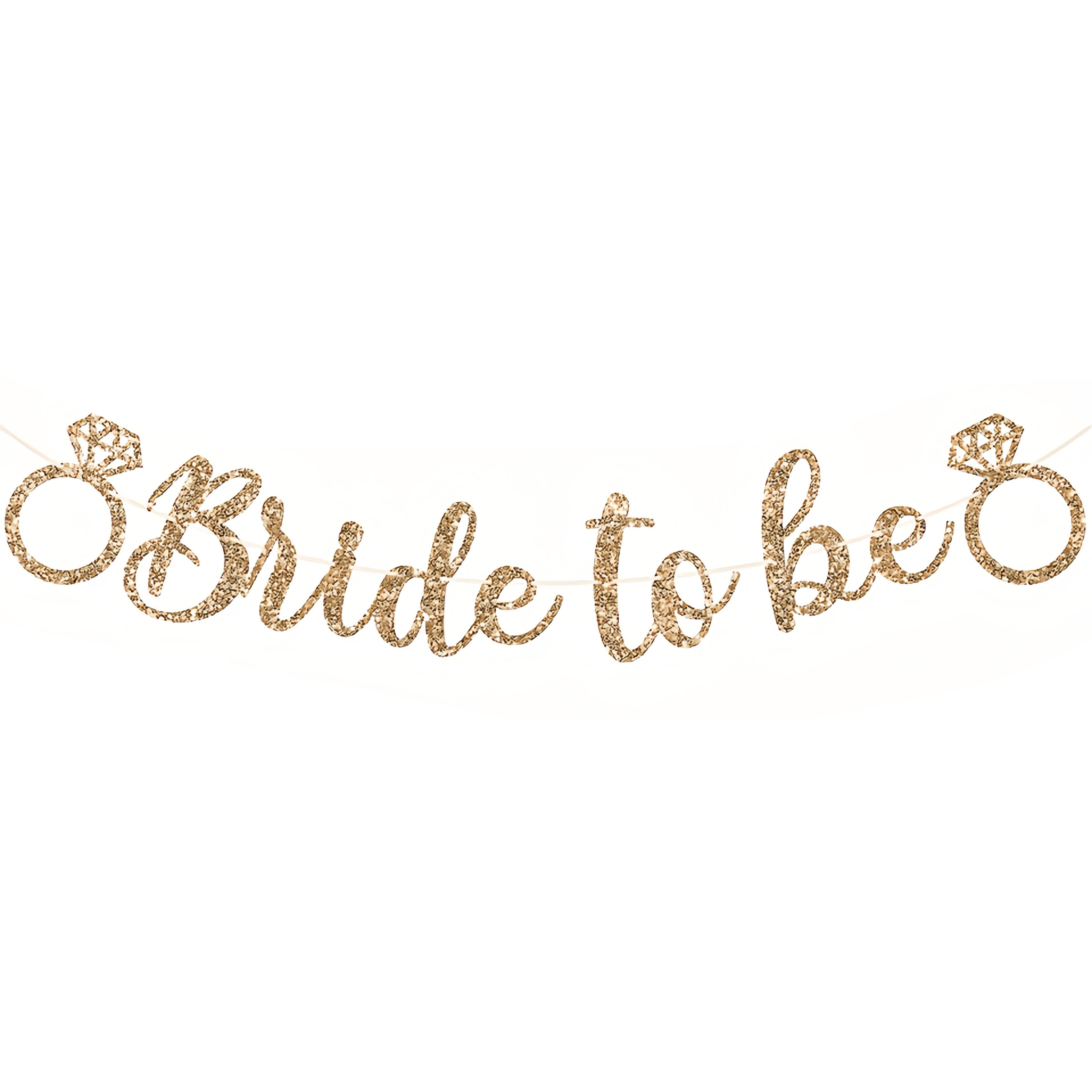 

Glitter Bride To Be Banner for Wedding Bridal Shower Decoration Bachelorett Party Diamond Yarn Dress Garland Flag Photo Props 1set