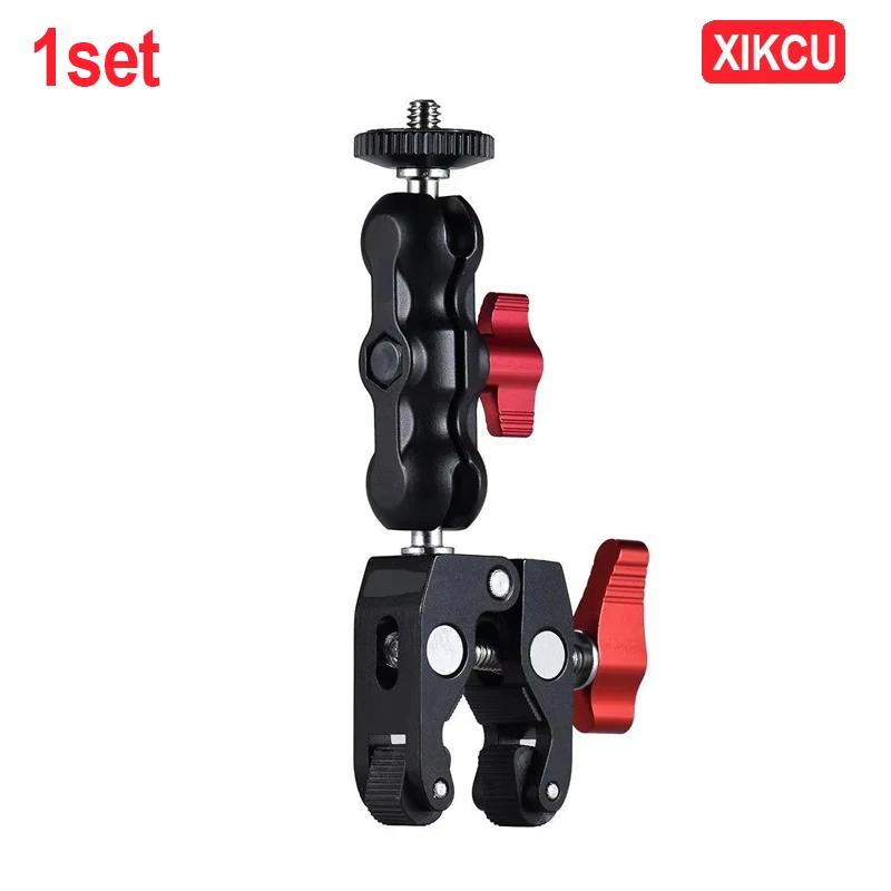 

Camera Clamp Mount Stand Super Clamp 360° Ballhead Magic Arm Double Ball Head Adapter for DSLR Camera/Gopro/LED Lights/phone