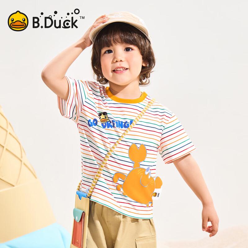 B.Duck Boys' Cartoon Print Short Sleeve T-Shirt