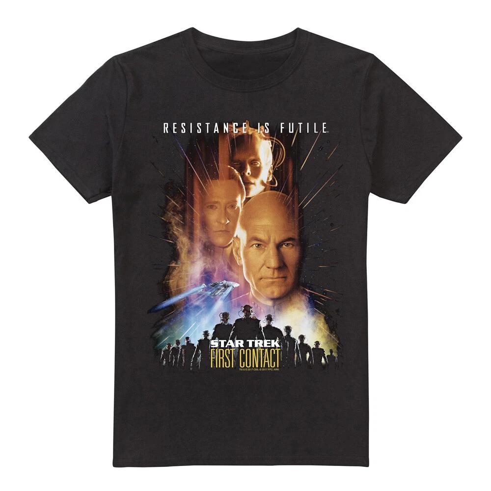 

Star Trek First Contact(Movie) 100% Cotton T-shirt Mens Tees Top S-5XL, Black 2XL
