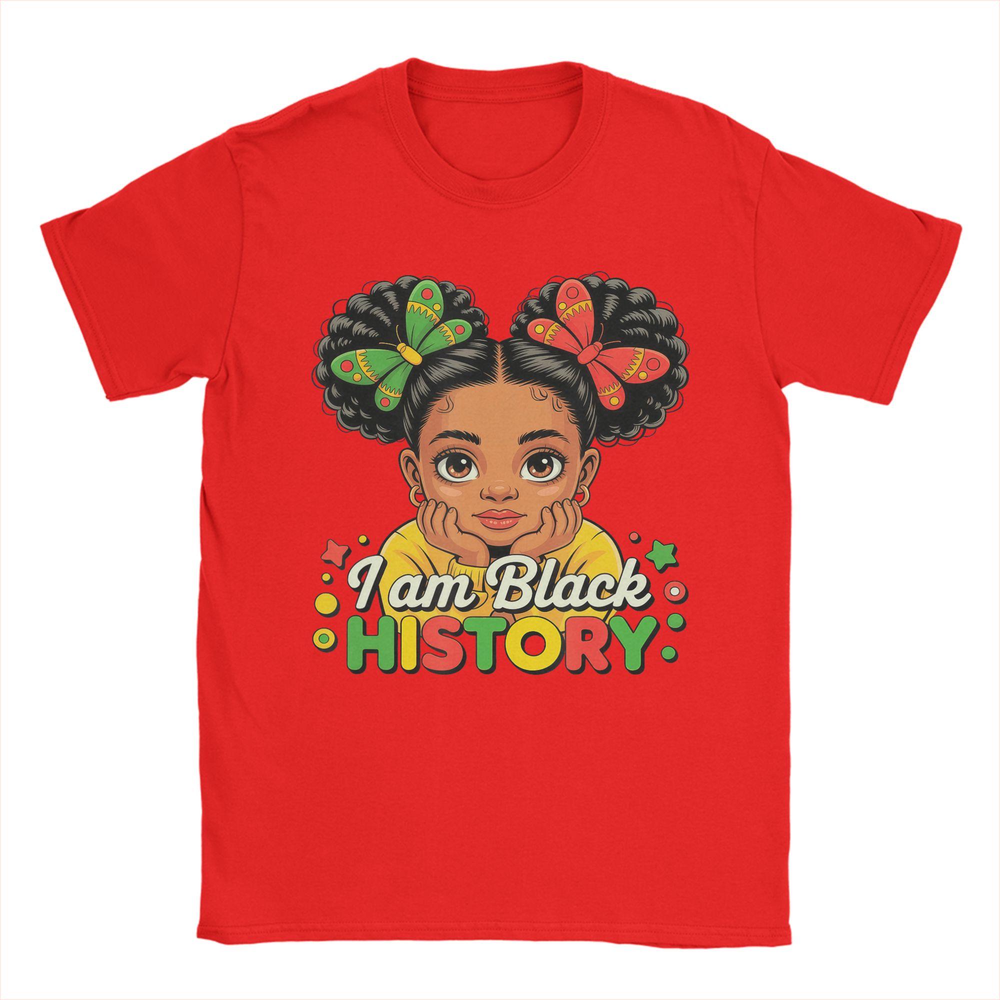 Streetwear TShirt Summer I Am Black History Girl Black History Month Hipster T Shirts Basic Custom DIY Short Sleeve Tops S