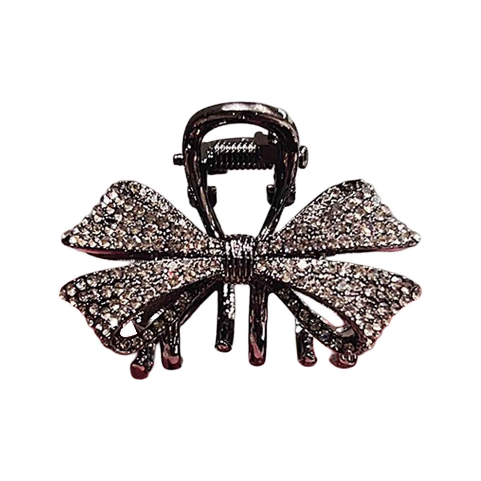 

Bow Hair Claws with Rhinestone Easy to Wear Delicate Bow Jaw Clips Headpiece for Hair DIY Accessory Hair Styling