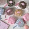 Ins Style Plush Leopard Print Cosmetic Bag Mini Portable Makeup Pouch Zipper Coin Purse Travel Storage Organizer For Women Girls