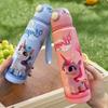 700ml Cute&Durable Plastic Straw Water Cup with Hand-held Ring BPA-Free High Temperature Resistant Portable Outdoor Water Bottle
