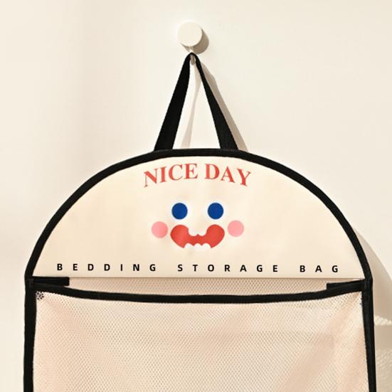 Mesh Storage Bag Large Capacity See-through Storage Pouch with Hanging Loop Foldable Wardrobe Organizer