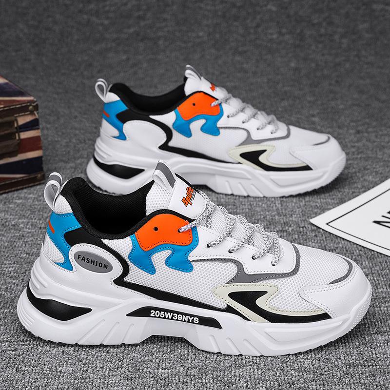 Spring new mesh breathable fashion dad shoes men's low-top lace-up casual sports shoes