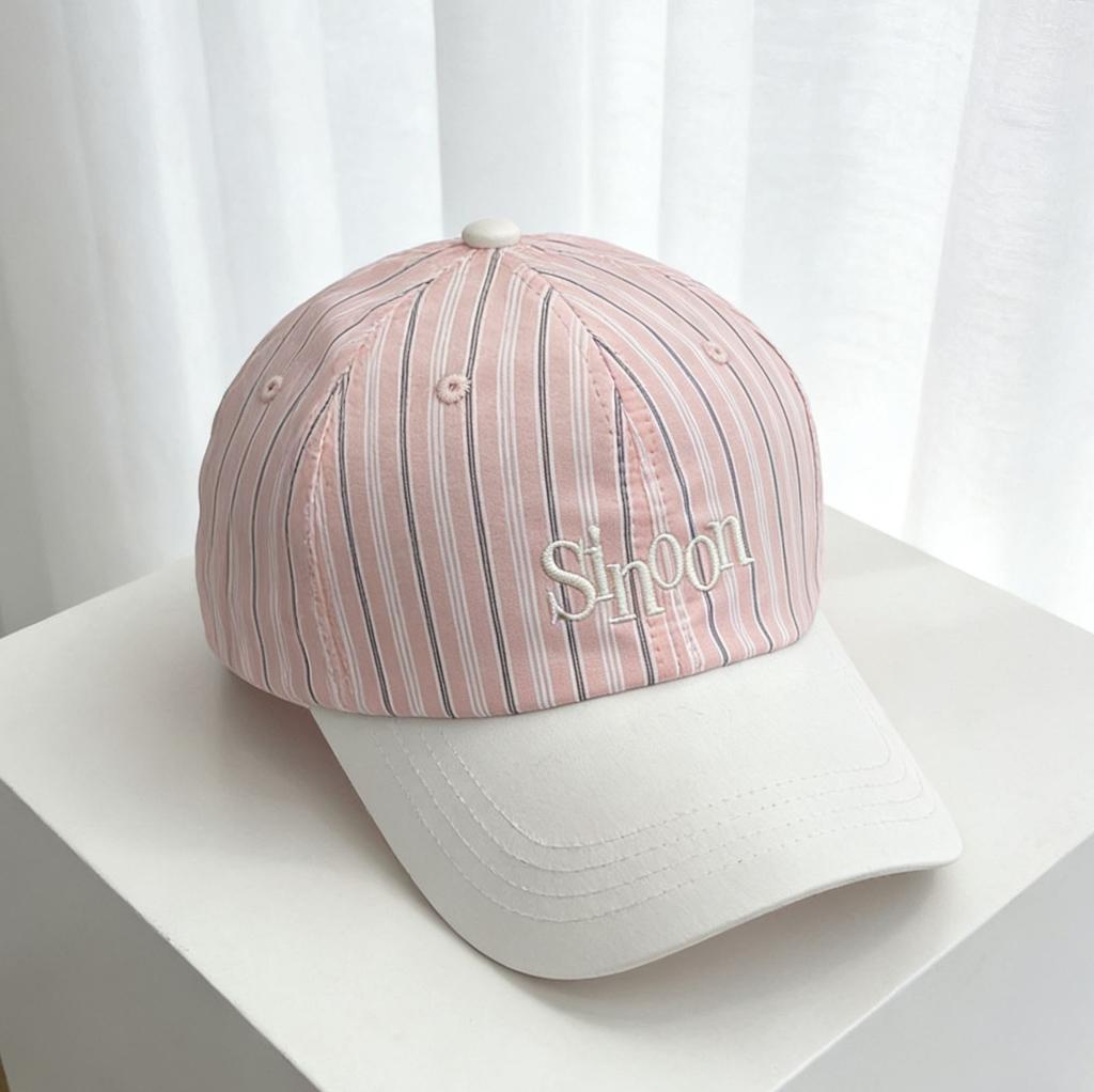 Spring and Summer Couple Hat Female Contrasting Stripes Letter Embroidery Baseball Cap Casual Versatile Visor Cap Cap