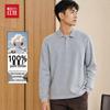 Hongdou Men's 100% Cotton Long-Sleeve Polo Shirt