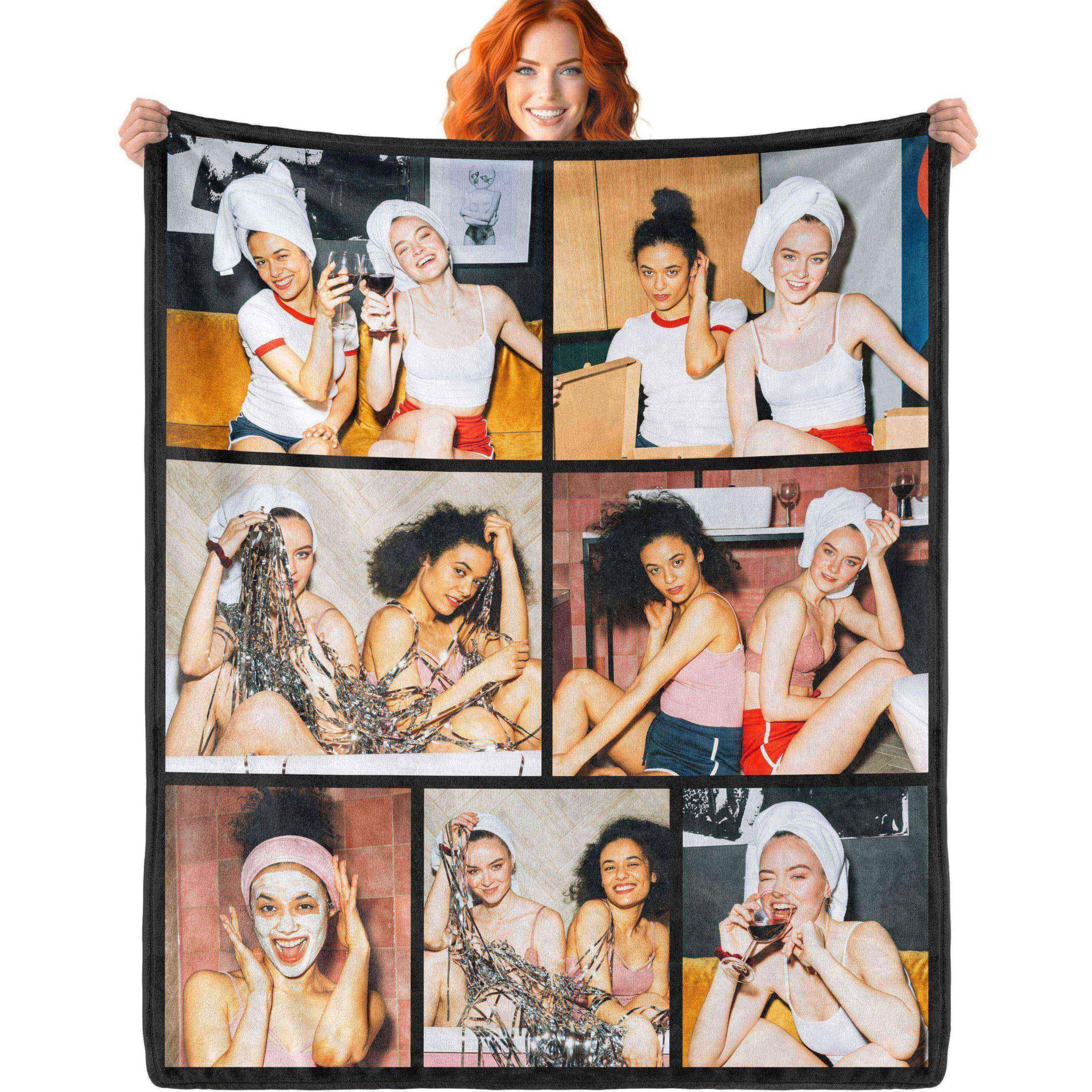 

Personalized Flannel Blanket with DIY Photo & Text, Digital Print 70x100 cm