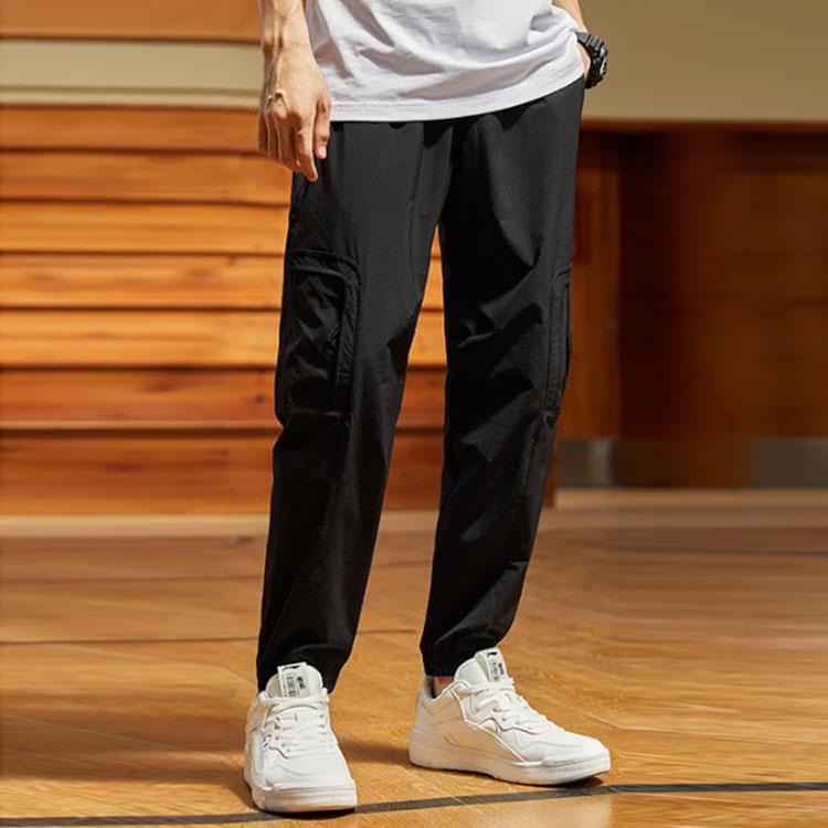 Li Ning Badfive Sports Basketball Series Woven Cuff Sports Pants Men Pants Black AYKR363-2
