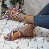 Large size flat-bottomed slippers, new color matching round head open-toed slippers, casual beach sandals
