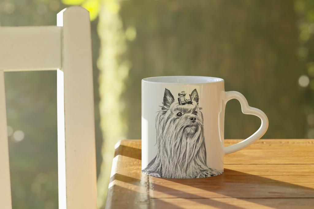 Yorkshire Terrier, Yorkie - cup with a dog, adorable cup with a heart-shaped handle, universal gift from the Art-Dog brand
