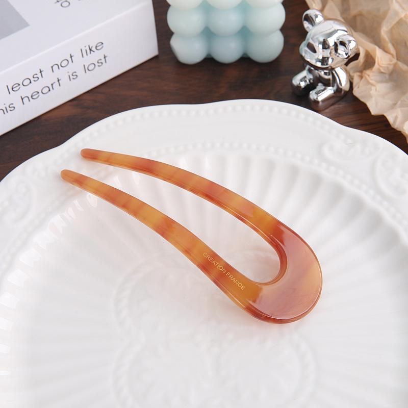 U-Shaped Hairpin Female High-End Sense Antique New Chinese Disc Hair Hairpin Headgear Simple Modern Daily Hairpin