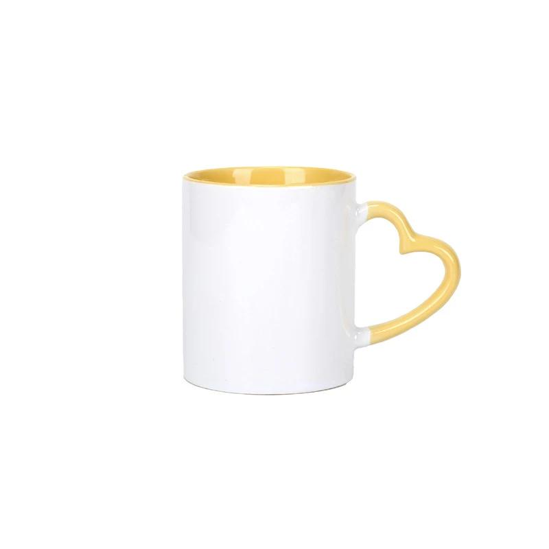 

Customize white Ceramic coffee cup Creative logo Mug white Pnik handle Ceramic cups Print Pictures logo text mugs 350ml