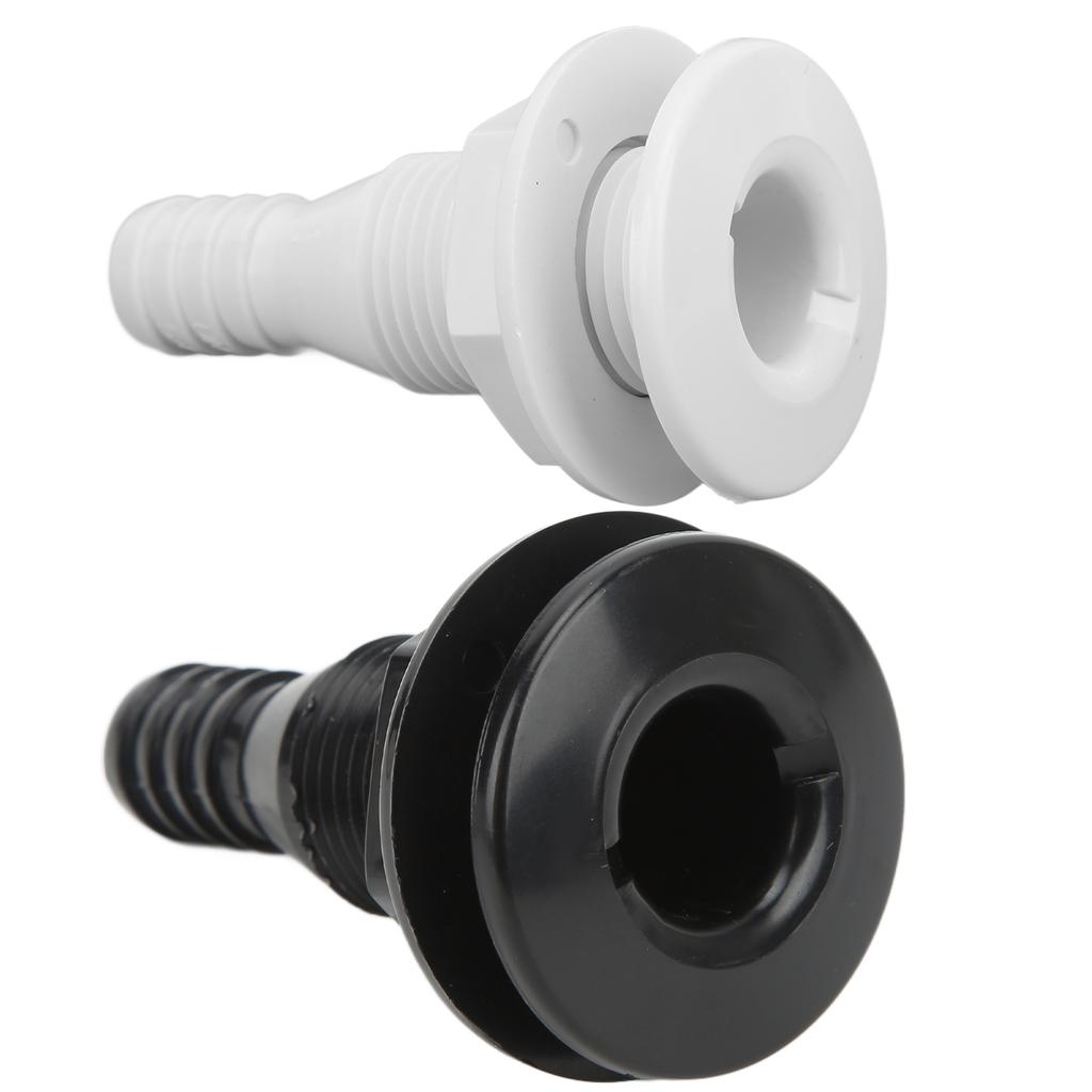 5/8in Thru Hull Fitting Straight ABS Impact Resistance Hose Connector Accessory for Boats Marines Thru Hull Connector