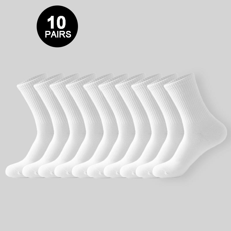 Men Socks Cotton Breathable Long Business Harajuku Socks Solid Gentleman Sox Sokken Outdoor Sports 10/20 Pairs/Lot Socks
