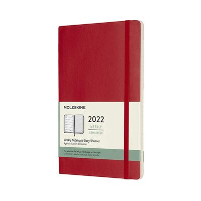 Moleskine Σημειωματάριο 2022 Έναρξη Ιανουαρίου 12 Μήνες Εβδομαδιαίο Ημερολόγιο Μαλακό Εξώφυλλο Μεγάλο Μέγεθος Κόκκινο Σκαρλέ DSF212WN3Y22