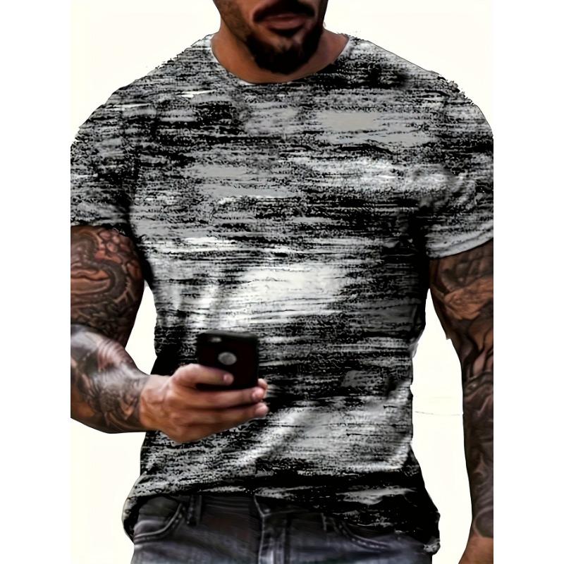 

Fashion plus size men s T-shirt 3D graffiti pattern printed men s casual T-shirt men s summer outdoor sports top plus size sportswear S