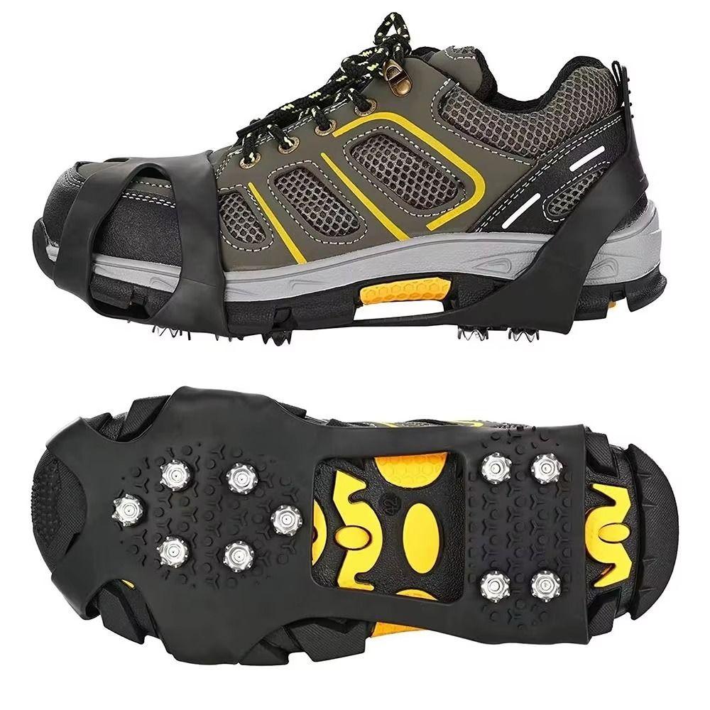 10 Studs Shoes Spikes Cover Anti-Skid Stretchable Snow Spikes Shoes Ice Gripper Shoe Spike Snow Crampon Cleats Outdoor