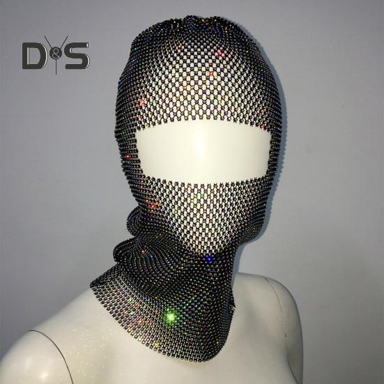 Nakrycie głowy z dekoracją z cyrkonii, ażurowa siateczka, ochrona przed słońcem, odsłaniające oczy, występy, festiwale, opaska na głowę