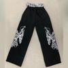 European and American Spring and Autumn High Street Trendy Wings Printed Casual Thin Style Loose Design Sense Niche Pants