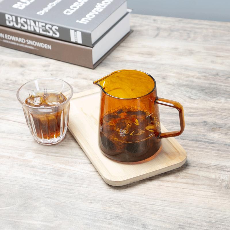 300/500ml Kahve Rengi Cam Demlik Kapaklı Paylaşımlı Kahve Demliği Kahve Konsantresi Dökmek Mutfak Kahve Yapma Aksesuarları